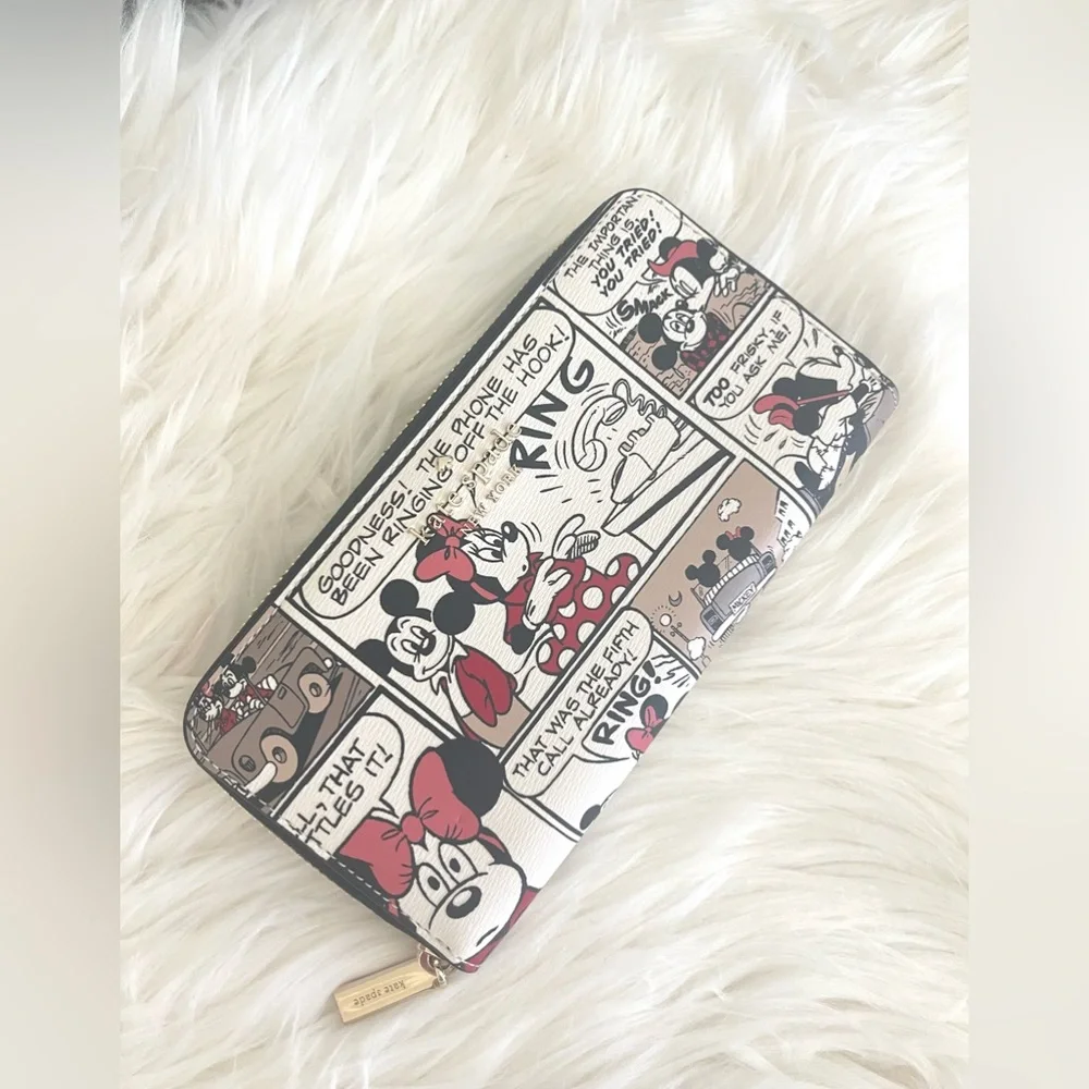 DISNEY X KATE SPADE MICKEY MOUSE CONTINENTAL ZIP AROUND WALLET K9327 NWT $249 - Picture 2 of 7